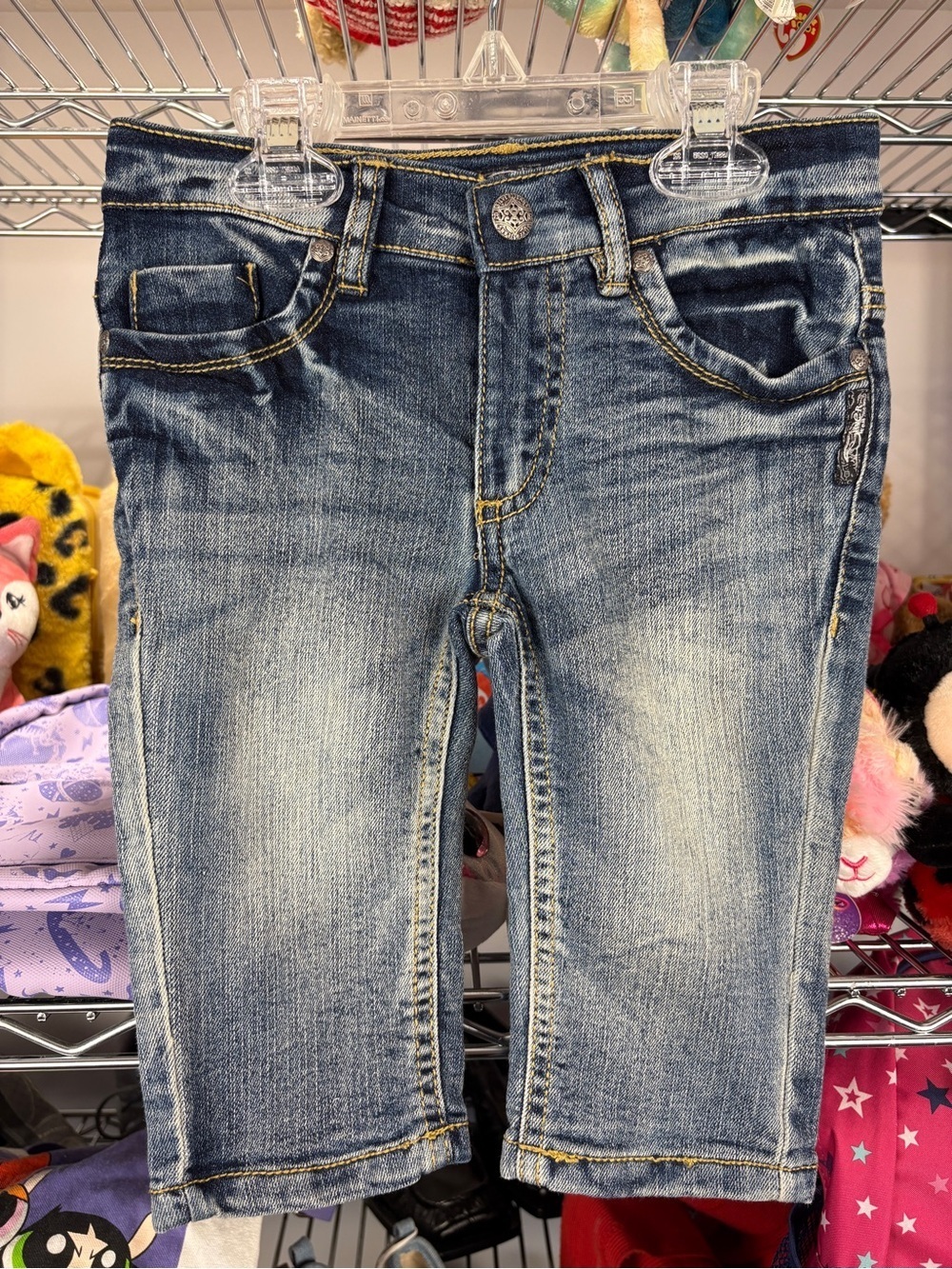 Silver Jeans Co. Toddler Girls 4T Distressed Denim Jeans - Classic Quality Blue